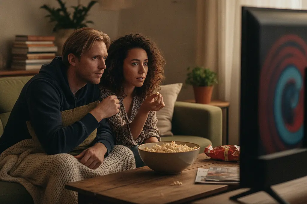 Mixed Western European couple in their thirties on a sofa - Eternally Yours - Eternally Yours Mixed Western European couple in their thirties on a sofa - Eternally Yours - Eternally Yours